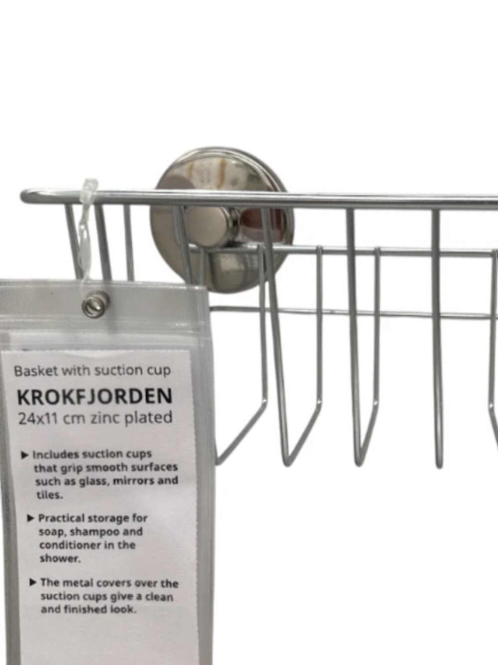 KROKFJORDEN 904.540.01 Basket with suction cup, zinc plated, 10x5